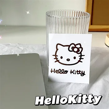 1 adet Sanrio Etiket Kuromi Hello Kitty Benim Melodi Ponpon Purin Karikatür Çıkartmalar Taklit Metal Şeffaf Su Geçirmez Dekorasyon