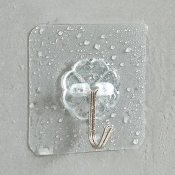 10 ADET Şeffaf Paslanmaz Çelik Güçlü Kendinden Yapışkanlı Kanca Anahtar Depolama Askı Mutfak banyo kapısı Duvar Çok Fonksiyonlu