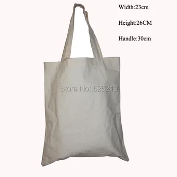 150g / m2 %100 % pamuklu kumaş (10 adet / grup) 20 * 25 cm/9 * 10.2 inç pamuklu alışveriş çantası organik doğal tote çanta el uzunluğu kolu