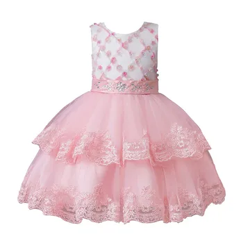 2-10T Çocuk Bebek düğün elbisesi Kız Nedime İlk Communion Zarif Elbise Kızlar İçin Uzun Prenses doğum günü partisi elbiseleri