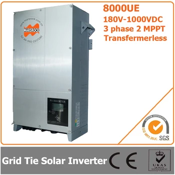2 MPPT ile 8000W 180V-1000VDC Üç Fazlı Transformatörsüz şebeke bağlantılı güneş invertörü