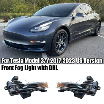 2017-2023 Tesla Modeli 3 / Y Araba Ön Sis İşık Sürüş Lambası LED DRL Amber ÜST DÜZEY ABD Versiyonu Sol ve Sağ