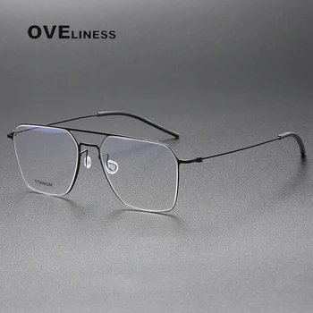 2023 Saf Titanyum Gözlük Çerçevesi kadın Erkek Retro Vintage Kare Reçete Gözlük çerçeveleri Erkek erkek Miyopi Optik Gözlük