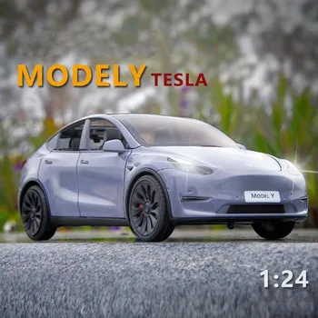2023 Yeni 1: 24 Tesla MODELİ Y Alaşım Araba Modeli Diecasts ve Oyuncak Araçlar Oyuncak Arabalar Çocuk Oyuncakları Çocuk Hediyeler İçin Çocuk Oyuncak
