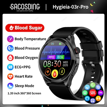 2023 Yeni EKG+PPG Non İnvaziv Kan Şekeri akıllı saat Erkekler Bluetooth Çağrı Saati Kalp Hızı Sağlık akıllı saat Android IOS İçin