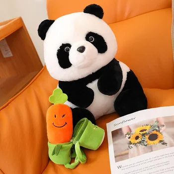2023 Yeni Karikatür Sevimli Panda Bambu Tüp Doldurulmuş Hayvanlar peluş oyuncak Yatak uyku yastığı Yastık Ev Dekor Hediyeler Çocuklar Kızlar için