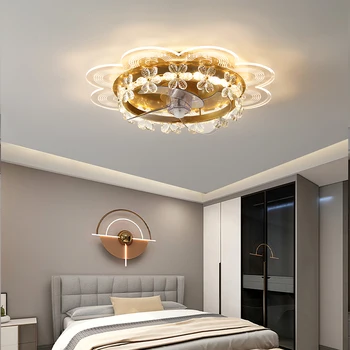 2023 Yeni Modern Yüksek Kaliteli Led tavan vantilatörü Lamba Yuvarlak Led tavan ışığı ışıklı tavan fanı Kapalı Oda İçin Ev Zhongshan