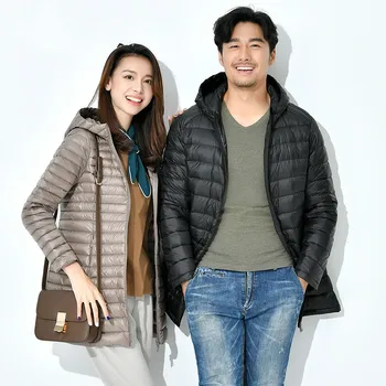 2023 Yeni Sonbahar Kış hafif şişme mont Erkekler ve Kadınlar Orta uzunlukta Ceket Moda Kore Versiyonu Çift İnce Ultra hafif Ceket
