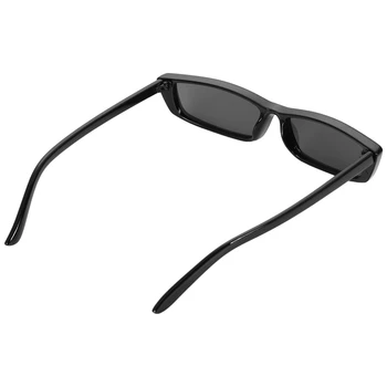 20X Vintage Dikdörtgen Güneş Gözlüğü Kadın Küçük Çerçeve Güneş Gözlüğü Retro Gözlük S17072 Siyah Çerçeve Siyah