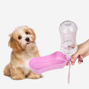 250 500ml Katlanabilir Plastik Pet Köpek Su Şişesi Köpekler Kediler İçin Seyahat Köpek suluk Bardak Açık Evcil Su Besleyici Dağıtıcı