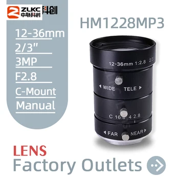 3 Megapiksel 12-36mm Değişken Odaklı Lens F2.8 Manuel Diyafram 2/3 İnç C Dağı Endüstriyel Kamera Irıs Zoom Ve CCTV Makine Görüş
