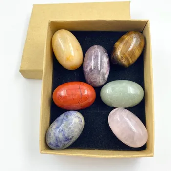 30x20mm Yumurta Şekilli Taşlar Doğal Taş El Cilalı Zanaat Hediyeler Odası Süsleme Şifa Kristalleri Gül Kuvars Akik kutuları
