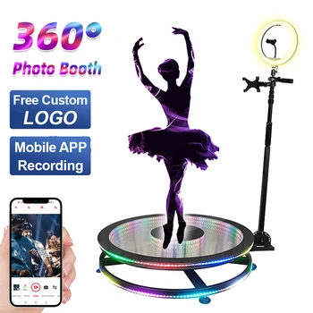 360 Cam fotoğraf kabini Dönen Selfie Otomatik Spin Video Kabini Yazılım Logo Özelleştirme Düğün Olaylar için Gösterir Bar