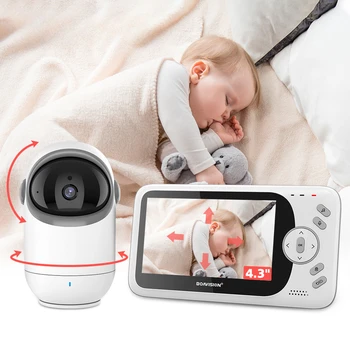 4.3 İnç Video bebek izleme monitörü Pan Tilt Kamera İle 2.4 G Kablosuz İki Yönlü Ses gece görüşlü güvenlik Kamera Çocuk Bakıcısı VB801