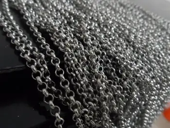4 metre Moda Rolo zincir Paslanmaz Çelik 4mm takı bulma DIY