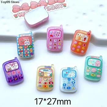 5/10 adet Dollhouse Mini Cep Telefonu Sevimli Karikatür Şeker Renk Telefon Modeli Bebek Ev Ev Dekorasyon