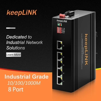 5 Port Gigabit Ethernet Ağ Anahtarı Yönetilmeyen IP40 Ethernet Splitter Endüstriyel Sınıf Açık DİN Ray Montaj Anahtarı