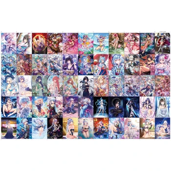 55 Adet / takım Anime Kız Flash Kartlar Genshin Kamisato Ayaka Yae Miko Rem ACG Seksi Klasik Oyun Anime Koleksiyon Kartları Hediye Oyuncaklar