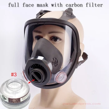 6800 Organik Gaz Maskesi Kartuş Boya Sprey Pestisit Solunum Filtresi Kimyasal Karşı Solunum Toz Tam Yüz Maskesi