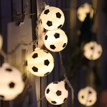 6M 40Led dize ışıkları futbol futbol şekilli peri ışıkları LED dekoratif asılı ışıklar noel karnaval partileri için dekor