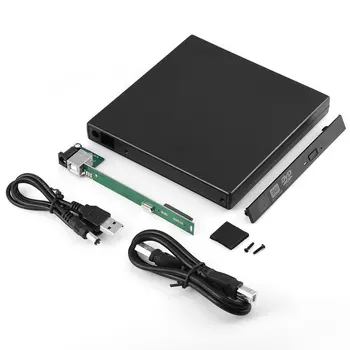 ABS bilgisayar masaüstü Taşınabilir 12.7 mm SATA CD-ROM Optik Sürücü Kutusu Dizüstü Disk DVD Muhafaza USB 2.0 Mobil 480Mbps Dizüstü Bilgisayar