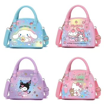 Anime Kuromi Makyaj Çantası Kawaii Hello Kitty Mymelody Karikatür çocuk bozuk para cüzdanı kadın Crossbody Çanta Çanta omuzdan askili çanta