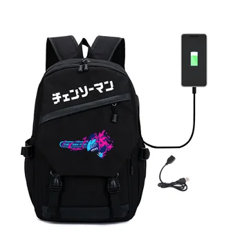 Anime Testere Adam Çevre Baskılı okul çantası Açık Seyahat Bilgisayar Çantası Gençlik Büyük Kapasiteli Fermuarlı okul çantası Hediyeler