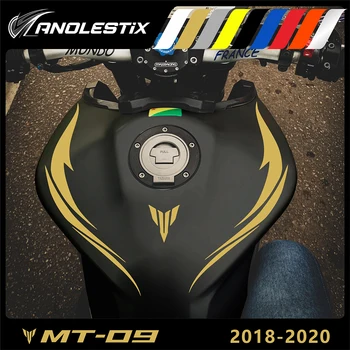 AnoleStix Yansıtıcı Vinil Motosiklet Çıkartmalar Yeni Tankı Eğrisi Çıkartmaları Logo Yamaha MT09 MT-09 FZ09 FZ-09 2018 2019 2020