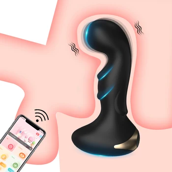 APP Uzaktan Kumanda Anal Vibratör Bluetooth Butt Plug Erkekler prostat masaj aleti Kadın Masturbator Yetişkin Seks Oyuncakları Kadınlar İçin Erkekler Eşcinsel