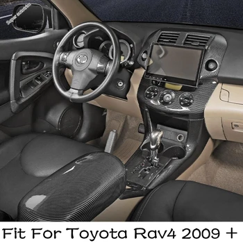 Araba Konsolu Vites Kutusu Paneli İç Kapı Kol Dayama kulp kılıfı Trim Karbon Fiber Stil Toyota Rav4 2009 - 2012 Aksesuarları