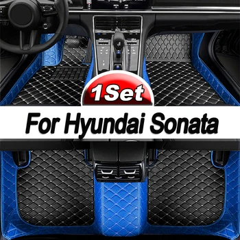Araba Paspaslar Hyundai Sonata İçin DN8 MK8 2020 2021 2022 Oto İç Parçaları Lüks Mat Deri Halı Seti Halı Araba Aksesuarları