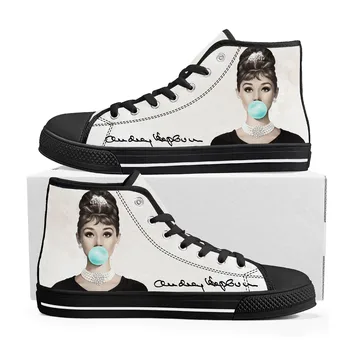 Audrey Hepburn Yüksek Top yüksek kaliteli ayakkabılar Mens Womens Genç Kanvas Sneaker Casual Custom Made Ayakkabı Özelleştirmek DIY Ayakkabı