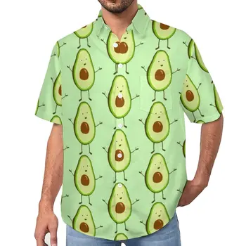 Avokado Plaj Gömlek Meyve Gıda Sarılmak Aşk Yaz Casual Gömlek Erkek Moda Bluzlar Kısa Kollu Tasarım Elbise Artı Boyutu 4XL