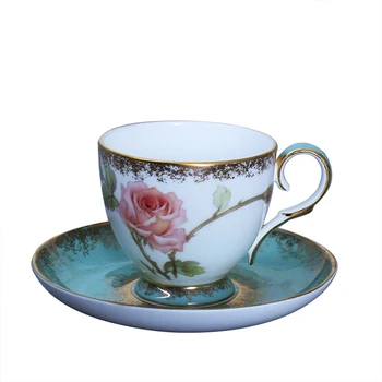 Avrupa Tarzı Yaratıcı Kahve Kupa Kahve Fincan seti Akış Bardak Güzel Teaware Altın Jant Kemik Çini Seramik Çay Kahve
