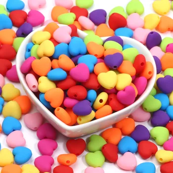Aşk Kalp Boncuk 11mm 30 adet Gevşek halka boncuk Akrilik Boncuk Takı Yapımı İçin DIY Takı Bulguları El Yapımı El Sanatları Aksesuarları