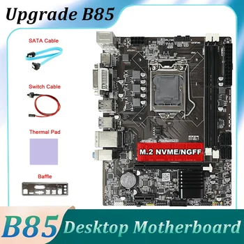 B85 Anakart + SATA Kablosu + Anahtarı Kablosu + Bölme + Termal Ped LGA1150 DDR3 M. 2 NVME DVI VGA HD 4Th 1150 CPU