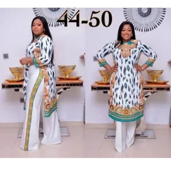 Bayan için 2023 Dashiki Afrika Yeni Moda Elbise (Elbise ve Pantolon) (CPTZ11)