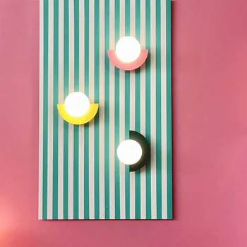 Başucu LED Macaron Çocuk Odası Duvar Lambası Minimalist Oturma Odası Arka Plan Dekorasyon Aplik Renkli çocuk Odası Aydınlatma