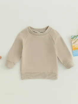 Bebek Kız Erkek Hoodies Tişörtü Uzun Kollu Yuvarlak Boyun Geri Mektup Baskı Üstleri Sonbahar bebek kıyafetleri