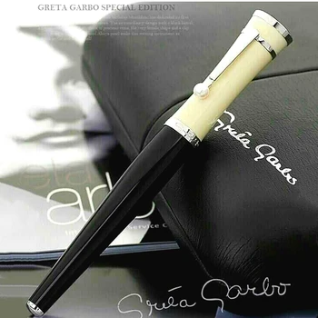BMP Koleksiyonu MB Greta Garbo Siyah Reçine tükenmez kalem Dolma Tükenmez Kalemler Yazma Ofis Okul Malzemeleri İnci Kapaklı