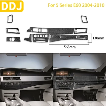 BMW 5 Serisi için E60 2004-2010 Aksesuarları Karbon Fiber Araba İç Gösterge Paneli Hava Çıkış Seti Trim Sticker Modifikasyonu