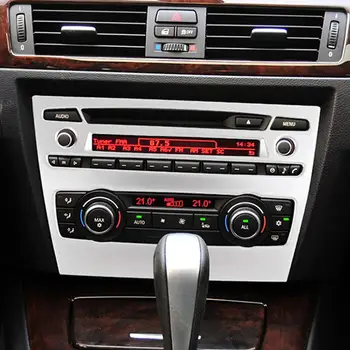 BMW için E90 2005-2012 3 Serisi ABS Mat Merkezi Kontrol Klima Ses Ayarı Dekoratif Çerçeve Aksesuarları Trim