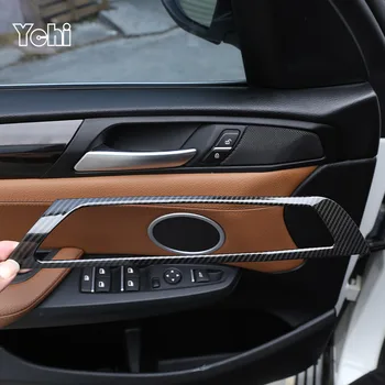 BMW için X3 F25 2014-2017 ABS Krom / Karbon Fiber İç Kapı Kolu krom çerçeve Trim Sticker İç Aksesuarları