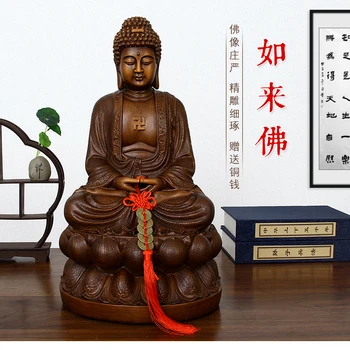 Buda dekorasyon taklit ahşap oyma Shigarumuni Budizm ibadet heykeli Amitabha Buda için Kullanılan takdis