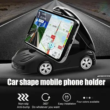 Cep telefon tutucu 360 Derece Dönen Araç Şekli İstikrarlı Klip Araba Modeli Cep Telefonu destek tutucu Sürücü E1I7