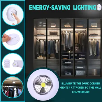 COB LED dolap altı ışığı Yapışkanlı Etiket ile Kablosuz Duvar Lambası Dolap Dolap Çekmece Dolap Yatak Odası Mutfak Gece Lambası