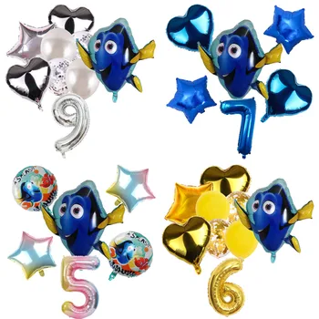 Disney Karikatür Dory Balık Bulma Nemo Tema Doğum Günü Partisi Dekorasyon Lateks Dijital Metalik Balon Seti Bebek Duş Çocuk Hediye