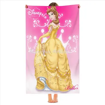 Disney Külkedisi Belle Prenses Polyester banyo havlusu Çocuk Yüzme Plaj Havlusu Yumuşak Lif duş havlusu Kadın Çocuk Hediye
