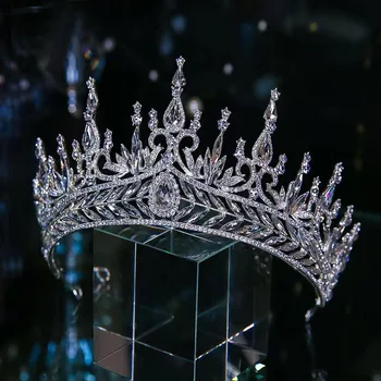 Düğün Tiara Kristal Rhinestone Lüks Kore Moda Gelin Taçlar Diadem Kafa Bandı saç aksesuarları Headdress Kafa Takı