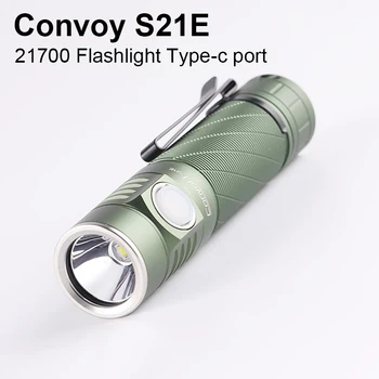 El feneri Konvoy S21E ile SFT40 Led Lanterna 21700 Torch 1800lm Flaş ışığı Yüksek Güç Şarj Edilebilir Tip-c şarj portu Lambası